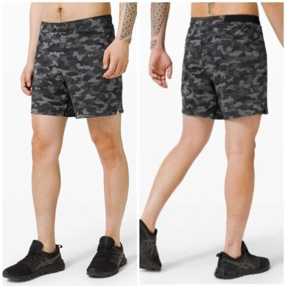 Lululemon Surge Short 6" Variegated Mesh Camo Black - Picture 1 of 10